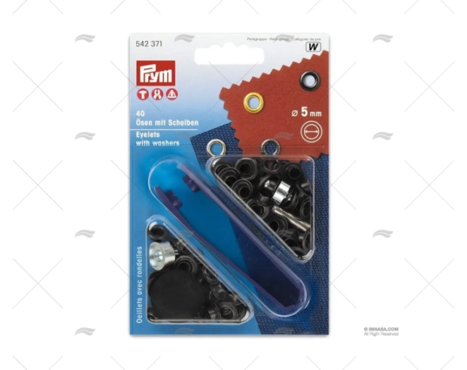 ASOLA ASSORTITA OTTONE LACCATO NERO 5mm (40) PRYM