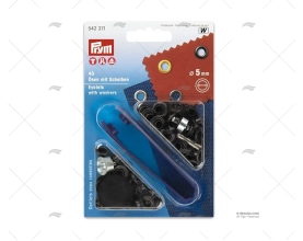 OLHAL SORTIDO LATÃO LACADO PRETO 5mm (40) PRYM
