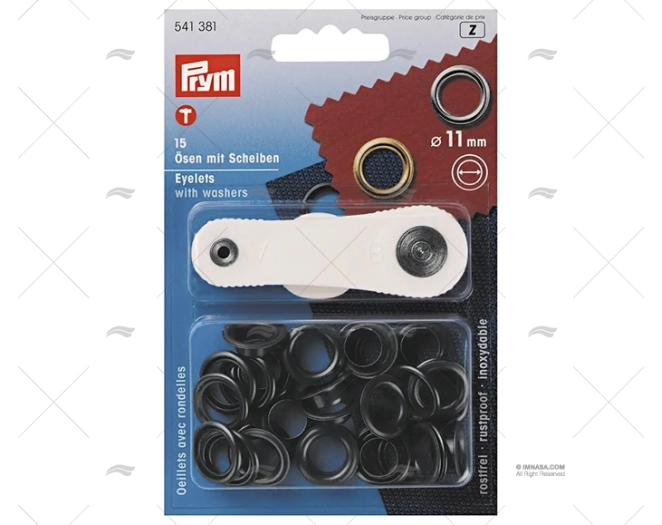OLHAL SORTIDO LATÃO LACADO PRETO 11mm (15 PRYM