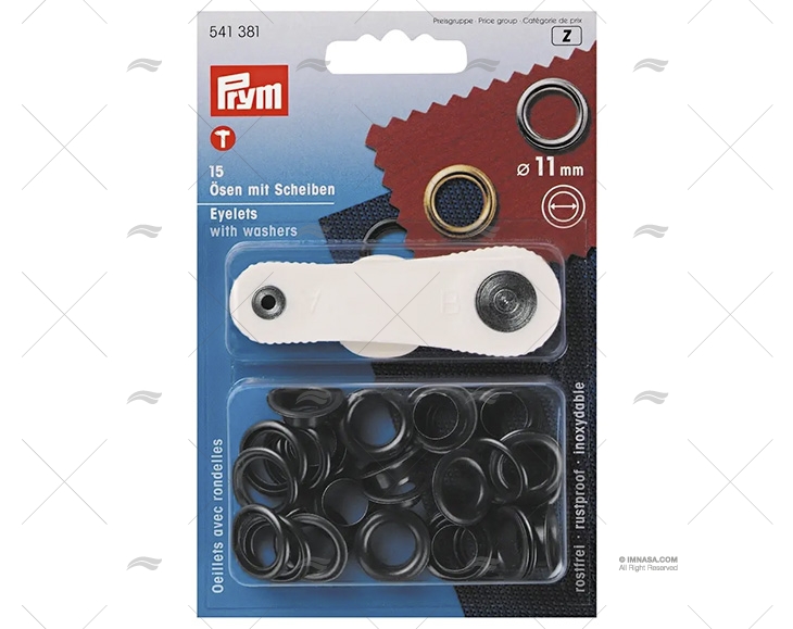 ASOLA ASSORTITA OTTONE LACCATO NERO 11mm (15 PRYM
