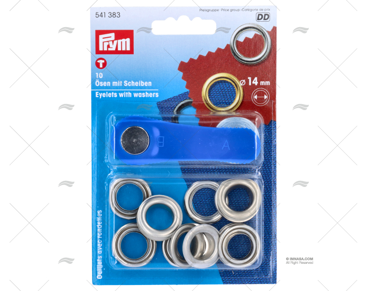 OLHAL SORTIDO LATÃO CROMADO 14mm (10) PRYM