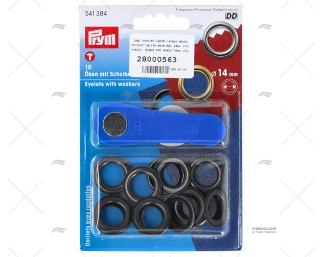 OLHAL SORTIDO LATÃO LACADO PRETO 14mm (10 PRYM