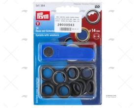 ASOLA ASSORTIMENTO OTTONE LACCATO NERO 14mm (10 PRYM