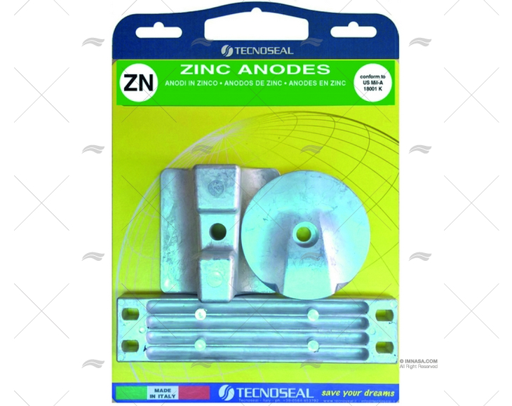 KIT ANODI IN ZINCO PER YAMAHA 300-350HP XP TECNOSEAL