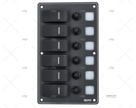 PAINEL INTERRUPTOR. 6P 12/24V 114x191x75mm
