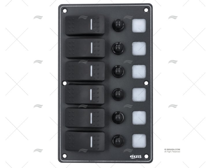 SWITCH PANEL 6P 12/24V 114x191x75mm