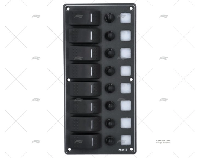 PAINEL INTERRUPTOR. 8P 12/24V 114x238x75mm