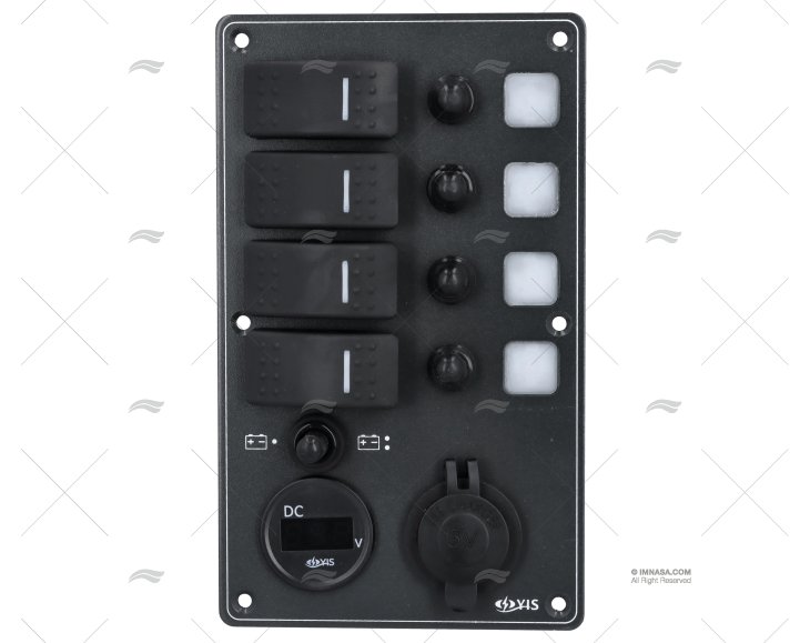 PANNELLO INT. 4P 12/24V 114x191x75mm USB+VL