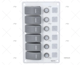 PAINEL INTERRUPTOR. 6P 12/24V 114x191x75mm