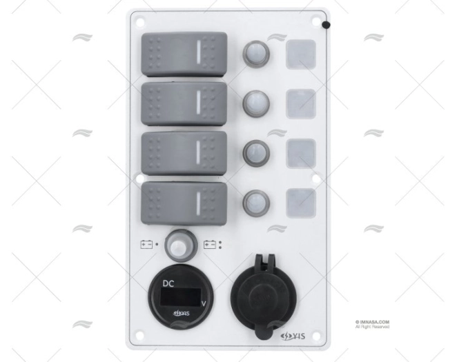 SWITCH PANEL 4P 12/24V 114x191x75mm USB+