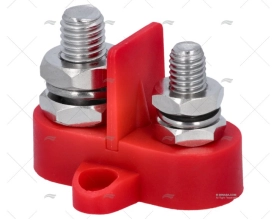 TERMINAL DUPLO VERMELHO M8-M10 C/ SEPARADOR
