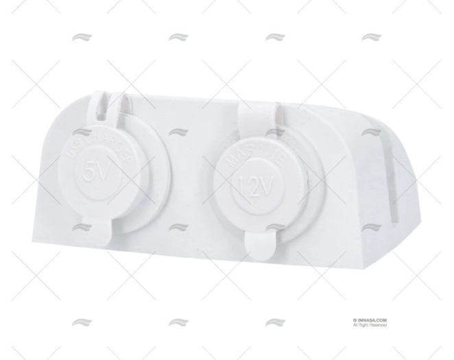 SUPORTE DUPLO TOMADAS USB BRANCO