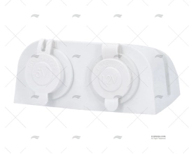 SUPORTE DUPLO TOMADAS USB BRANCO