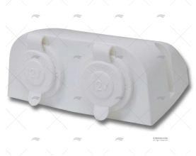 SUPPORT DOUBLE PRISE USB BLANC