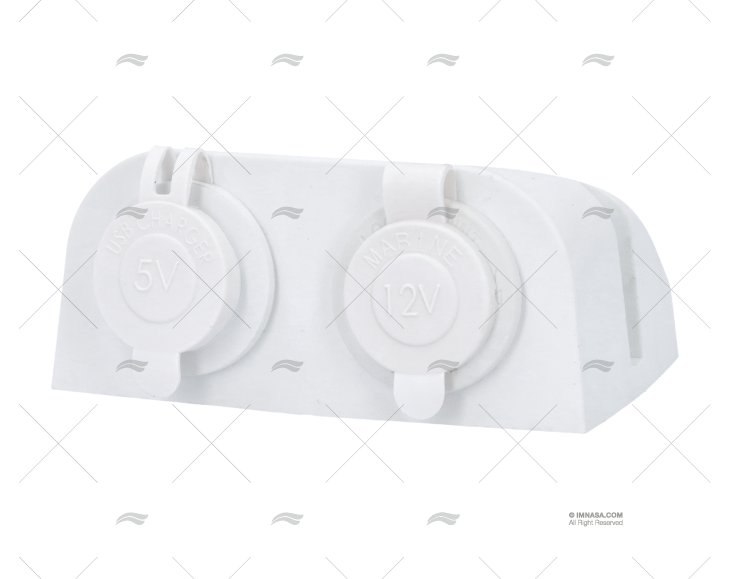 SUPPORTO DOPPIO PRESE USB BIANCO