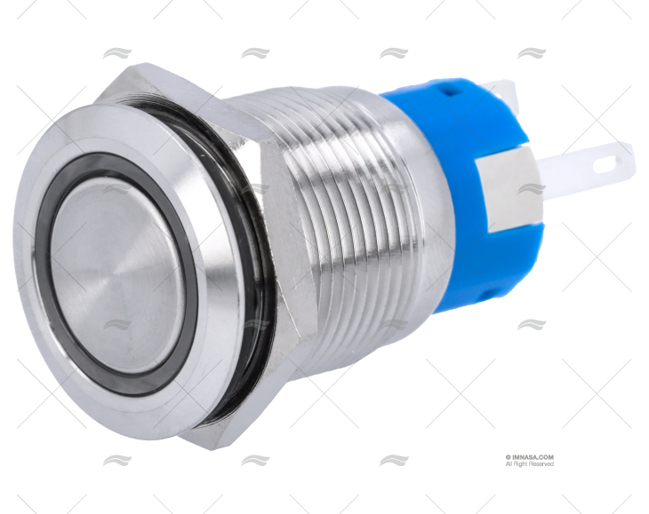 INTERRUTTORE PUSH-OFF 12V CON LED BLU 5A