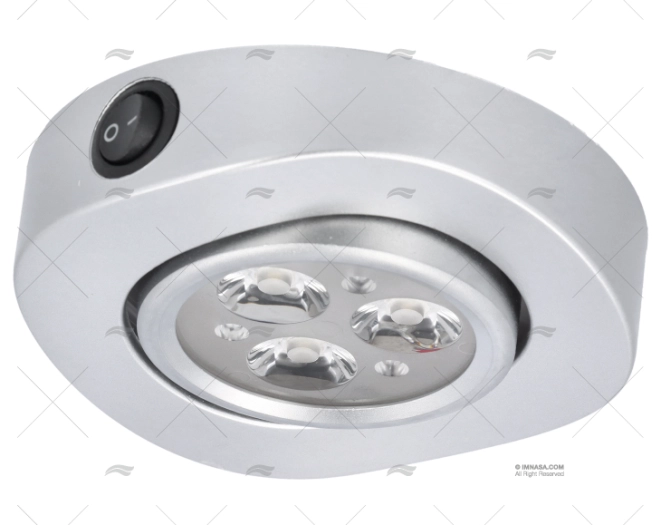 PLAFONIERA IP66 LED 12-24V 1.5W C/ INTERRUTTORE GRIGIO
