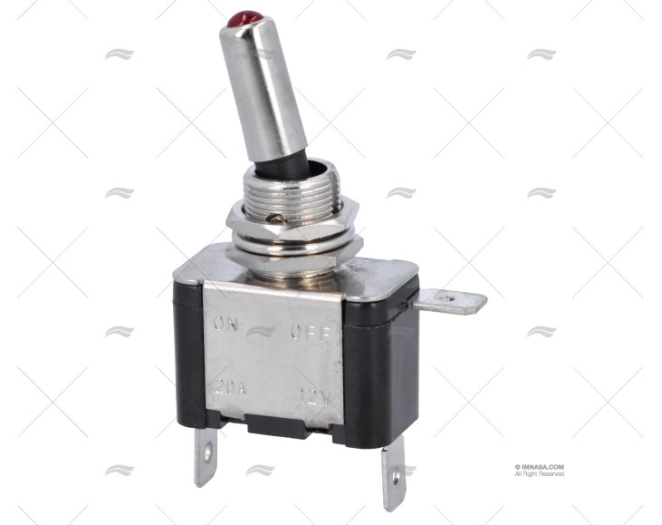 INTERRUPTOR. ON-OFF 25A/12V/3PIN LUZ VERMELHA