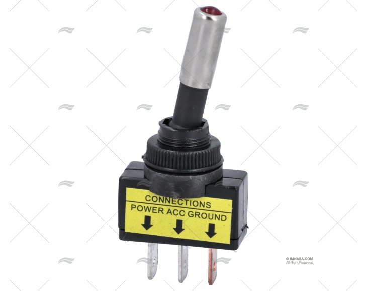 INTERRUTTORE ON-OFF 20A/12V/3PIN LUCE ROSSA