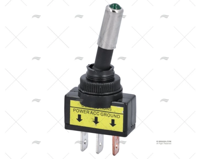 INT. ON-OFF 20A/12V/3PIN LUCE VERDE