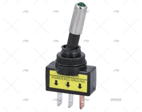 INTERRUPTOR. ON-OFF 20A/12V/3PIN LUZ VERDE