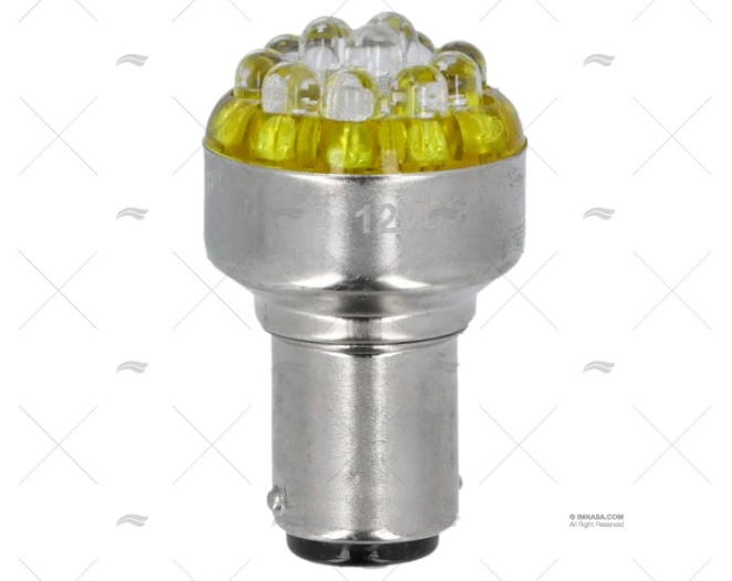 LÂMPADA BA15D  12V  0.7W LED AMARELA