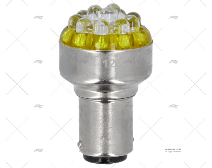 LÂMPADA BA15D  12V  0.7W LED AMARELA