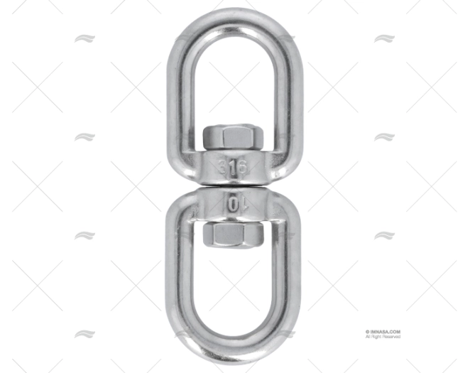 GIRATÓRIO ARGOLA-ARGOLA INOX SS 316 10mm