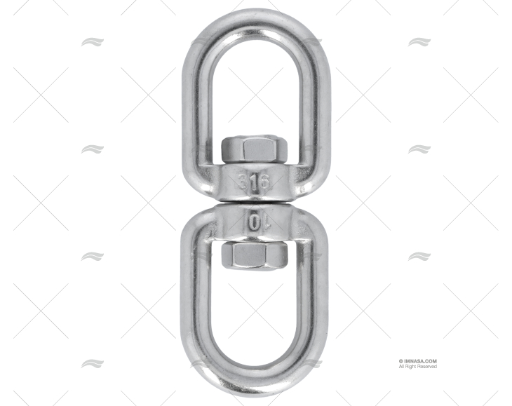 GIRATÓRIO ARGOLA-ARGOLA INOX SS 316 10mm