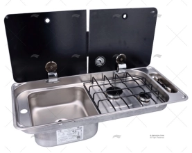 GAS COOKER 2 BURNERS WITH SINK
