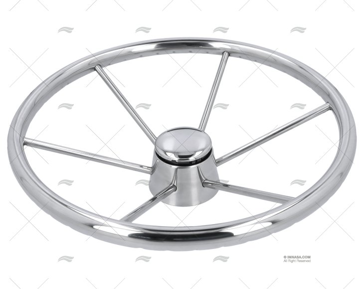 RUOTA DEL TIMONE INOX AISI 304 C/TAPPO INOX 394mm