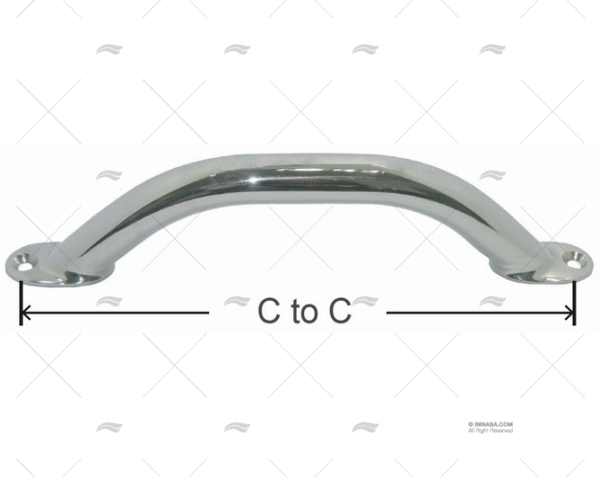 SCREW BASE HANDRAIL 282mm MARINE TOWN