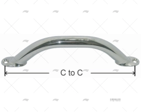 MANIGLIA INOX SS316 282mm MARINE TOWN