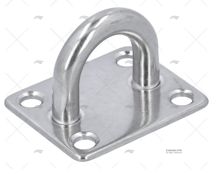 PIASTRINA C/ANELLO INOX SS 304 50x60mm MARINE TOWN