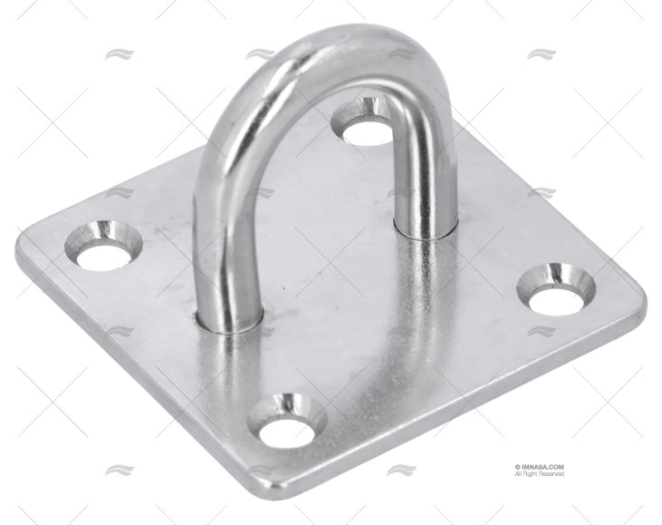 PIASTRINA C/ANELLO INOX AISI 304 70x70mm MARINE TOWN