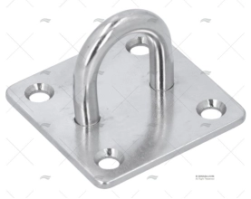 PIASTRINA C/ANELLO INOX AISI 304 70x70mm MARINE TOWN