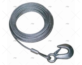 WINCH CABLE W/HOOK 6m MARINE TOWN