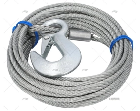 CABLE A/CROCHET POUR TREUIL 10m MARINE TOWN