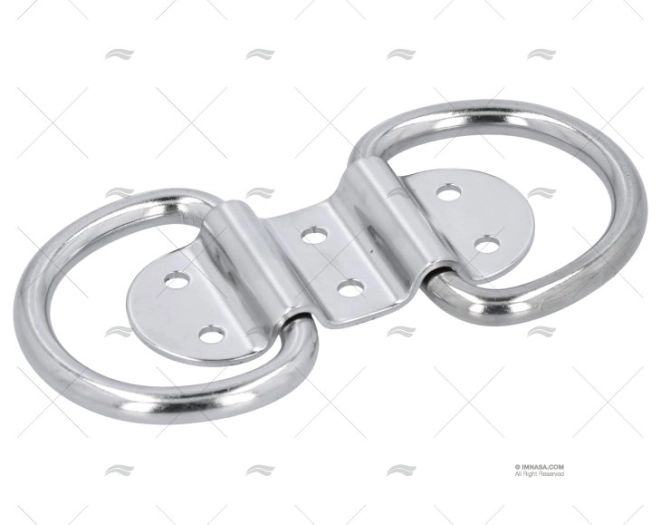 PLATINE A/ANNEAU INOX SS 304 92X38mm