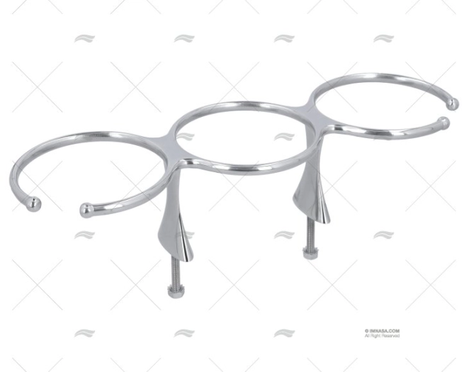SUPORTE COPO X 3 INOX SS 316 CONVÉS 10