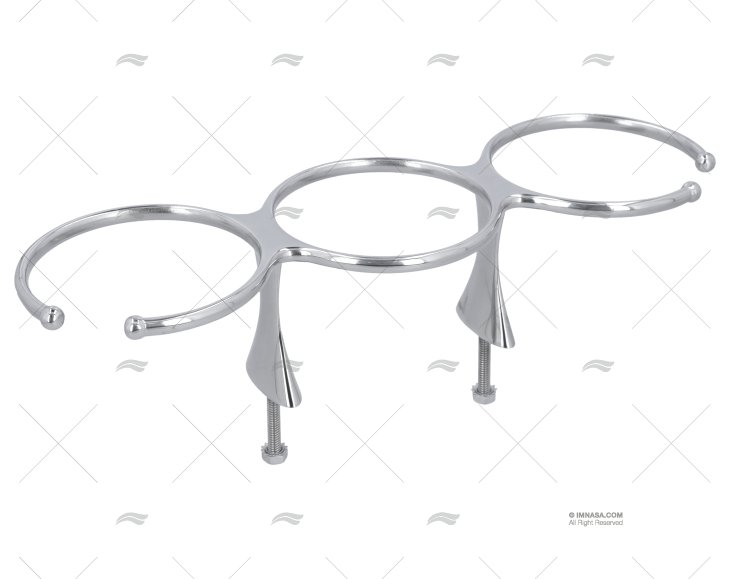 SUPPORTO BICCHIERE X 3 INOX SS 316 COPERTA 10