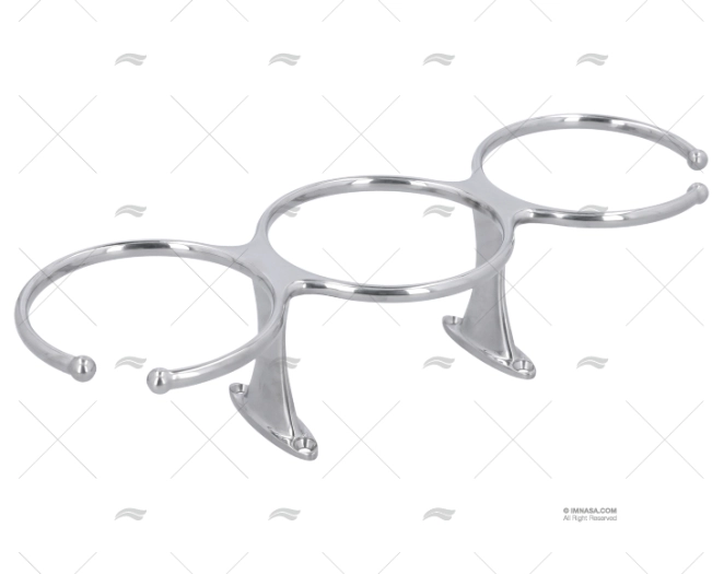 SUPPORTO BICCHIERE X 3 INOX AISI 316 SUPERFICIE