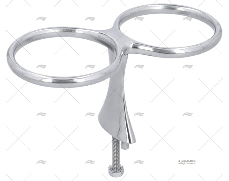 SUPPORT VERRE X 2 INOX 316 A/TIGE 82mm