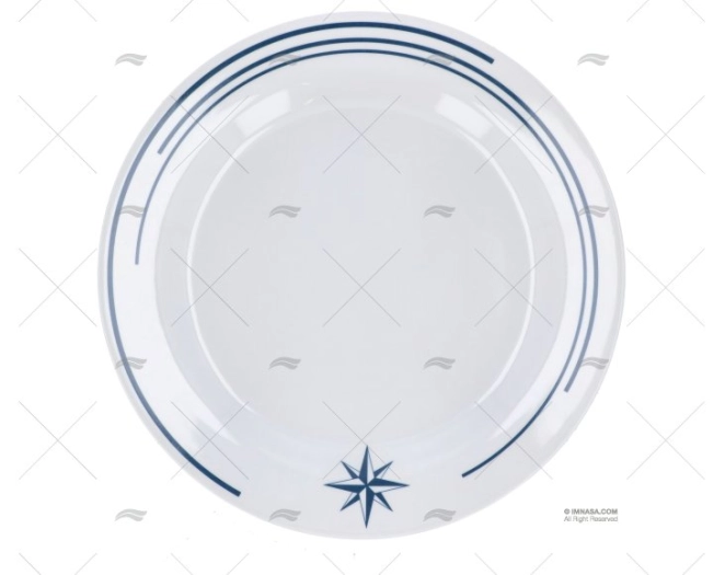 ASSIETTE PLATE MELAM. ROSE DES VENTS 6pc