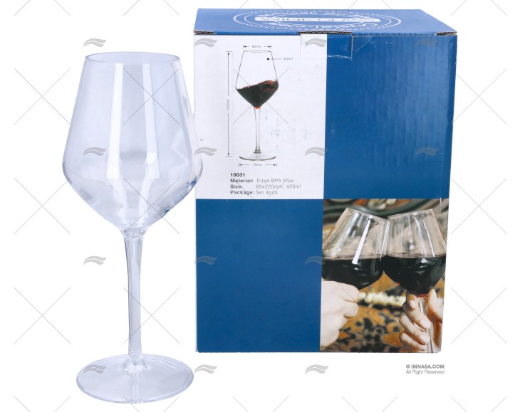 WINE GLASS TRITAN 60x220mm SET 4pcs