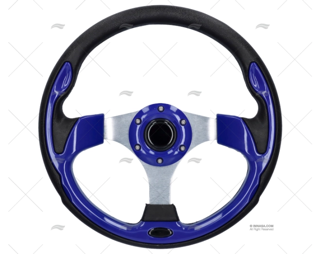 ALUMINIUM STEERING WHEEL  SILVER/BLUE 34