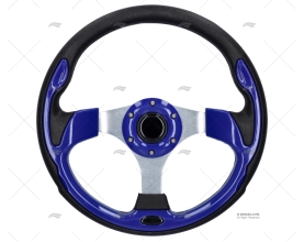 ALUMINIUM STEERING WHEEL  SILVER/BLUE 34
