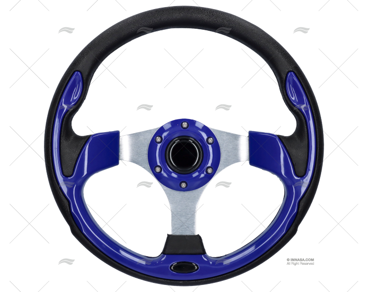 ALUMINIUM STEERING WHEEL  SILVER/BLUE 34