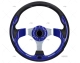 ALUMINIUM STEERING WHEEL  SILVER/BLUE 34