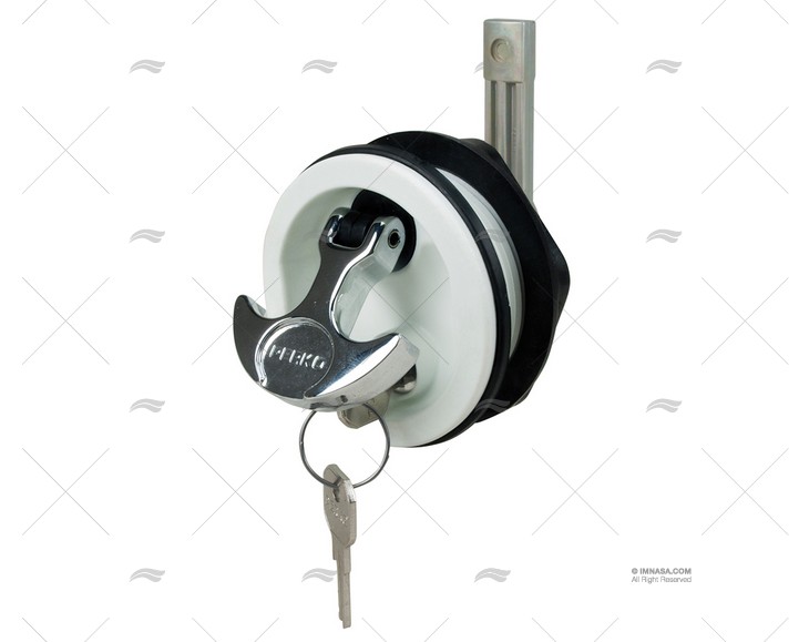 FECHO PUXADOR 76mm C/FECHO BRANCO CROMADO PERKO